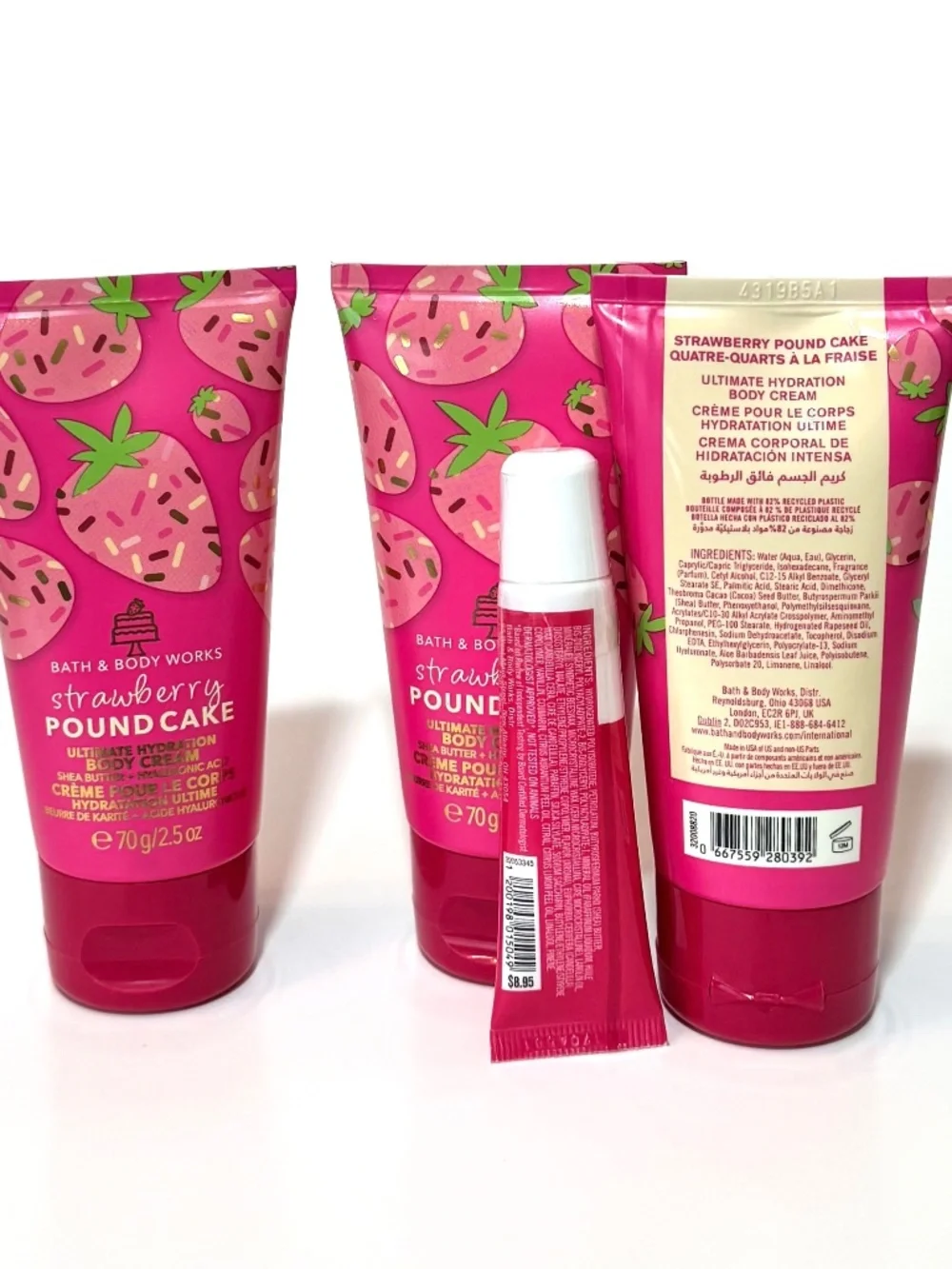 STRAWBERRY POUND CAKE Body Cream & Lip Balm